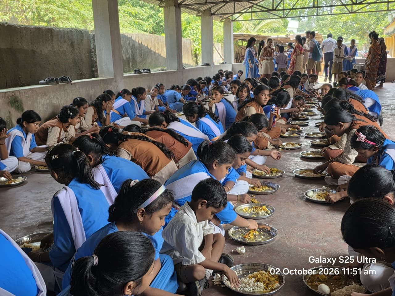 Students having mid-day meal